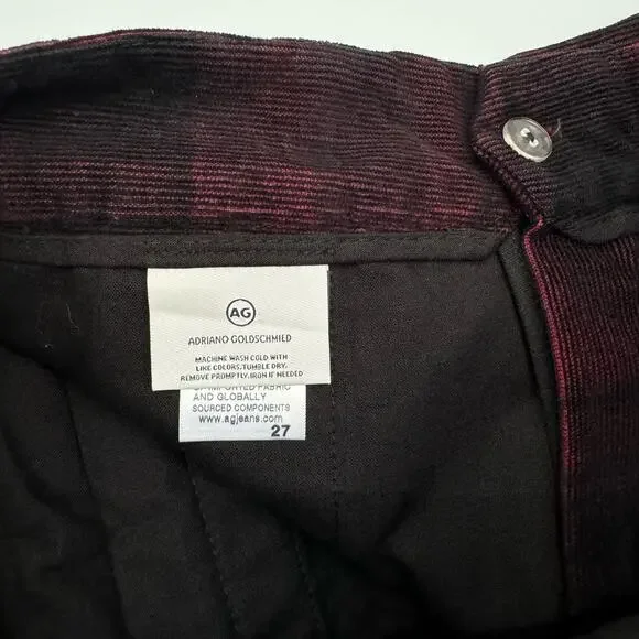 AG The Elvie Black and Red Plaid High Rise Crop Trouser Pants Women's 27 NWT - Picture 9 of 10